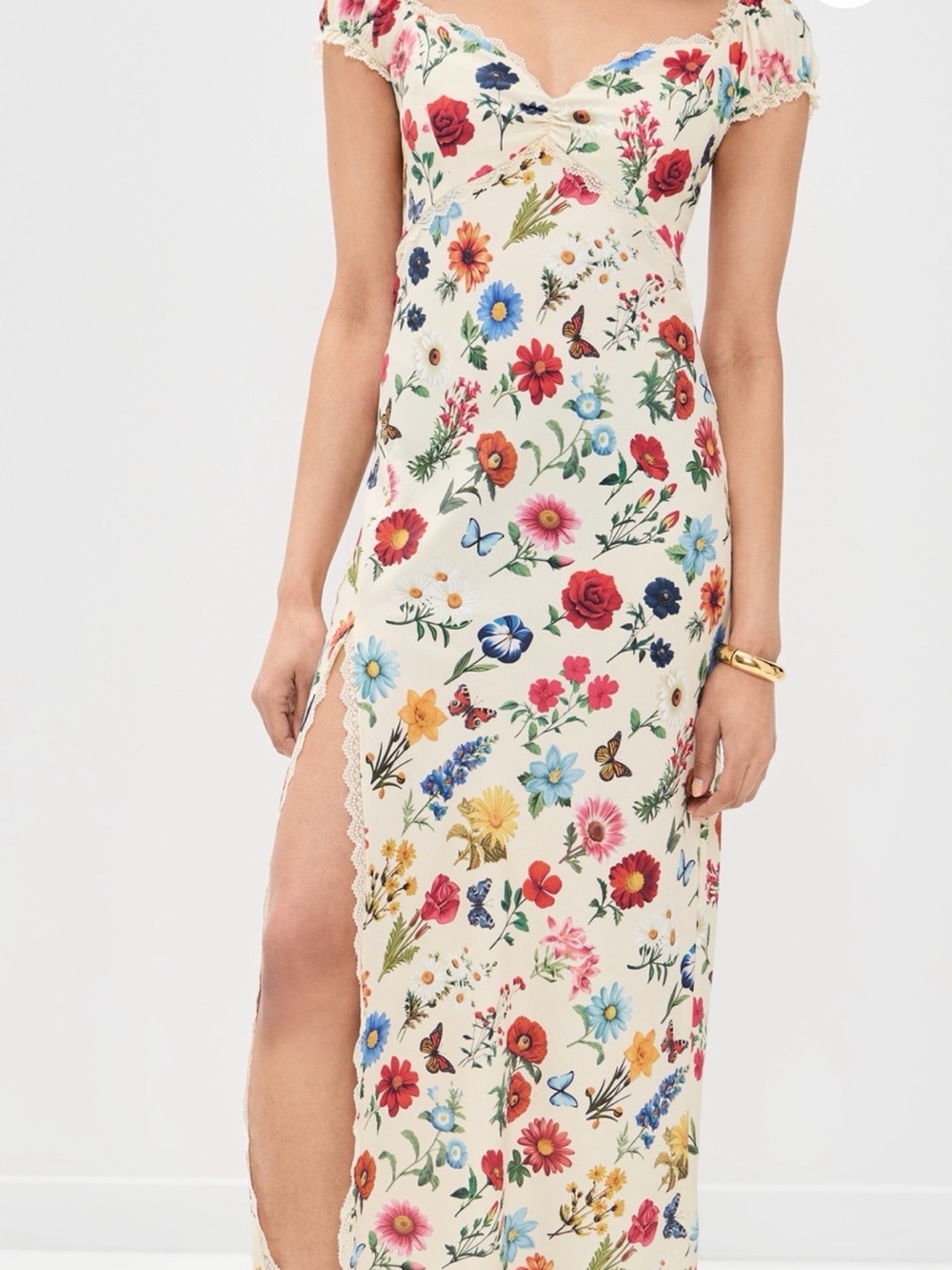 Show Me Your MuMu Cream Maxi Dress with Multicolor Floral Print - Picture 2 of 5